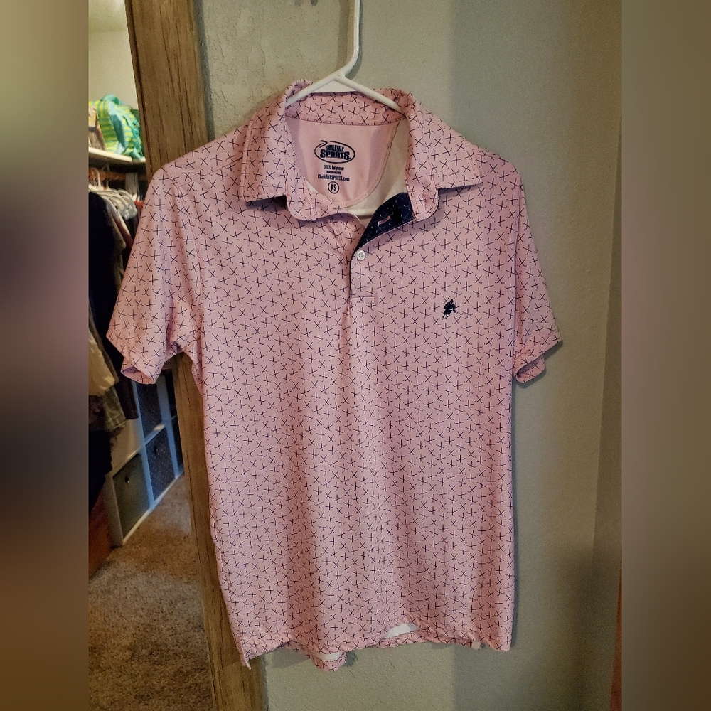 Chalktalk Sports Pink & Blue Hockey Polo Size Adult Small
